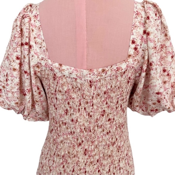 Anthropologie | Another Love Pink Smocked Floral Mini Dress NWT size small - Picture 4 of 11